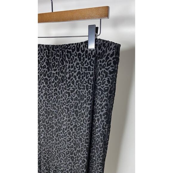 Chico's Janet Animal Print Velvet Burnout High Low Skirt Women's 2 US Large NWT - Picture 2 of 7
